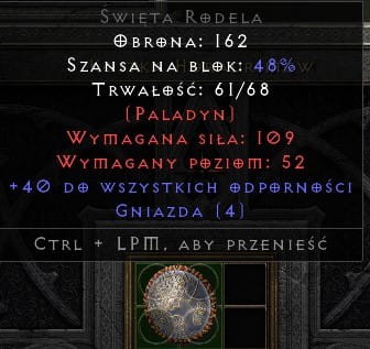 Święta Rodela 40 All Res 4 Sockets D2R ROTW Non Ladder