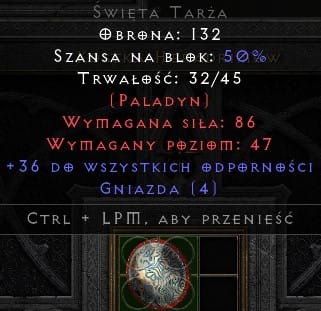 Święta Tarża 36 All Res 4 Sockets D2R ROTW Non Ladder