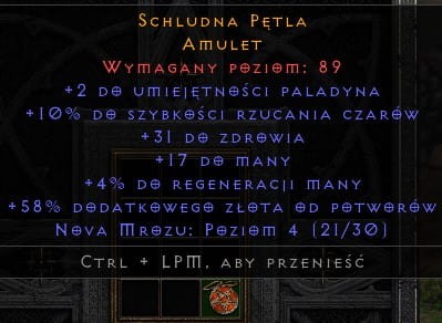 Amulet Paladyn 10 Fcr 31 Life ROTW Non Ladder