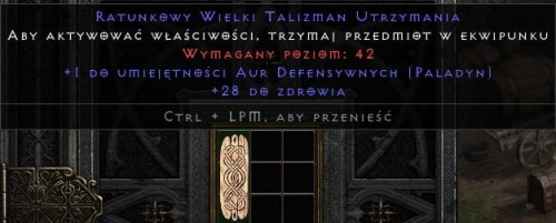 Talizman Paladyn Def 28 Life ROTW Non Ladder