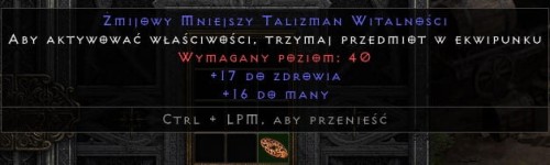 Talizman 17 Life 16 Mana ROTW Non Ladder