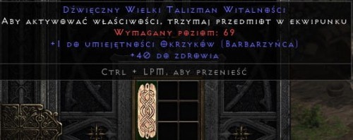 Talizman Barb Bo Skiller + 40 Life ROTW Non Ladder