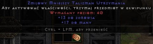 Talizman 13 Life 17 Mana ROTW Non Ladder