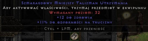Talizman 12 Life 11 Poison Res ROTW Non Ladder