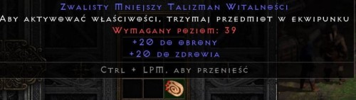 Talizman 20 Def 20 Life ROTW Non Ladder