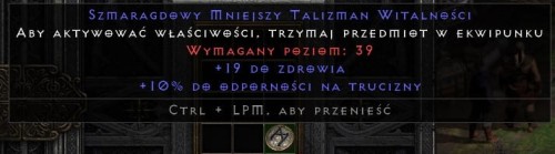 Talizman 19 Life 10 Poison Res ROTW Non Ladder