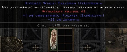 Talizman Zabójczyni Pułapki Trap + 25 Life ROTW Non Ladder