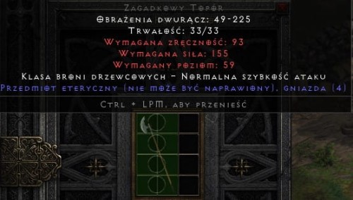 Eth CA Zagadkowy Topór 4 Sockets Diablo 2 Resurrected ROTW Ladder