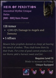 HEIR OF PERDITION Mityczny Unikat SEZON Zestaw RUN