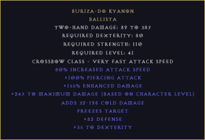 Buriza-Do Kyanon DIABLO 2 D2R LADDER