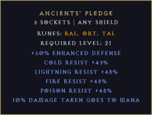 Ancients' Pledge DIABLO 2 D2R NON LADDER