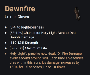 Dawnfire UNIKAT Diablo IV SEZON