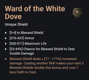Ward of the White Dove UNIKAT Diablo IV SEZON