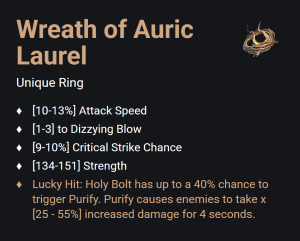 Wreath of Auric Laurel UNIKAT Diablo IV SEZON