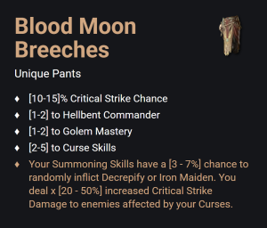 Blood Moon Breeches UNIKAT Diablo IV SEZON