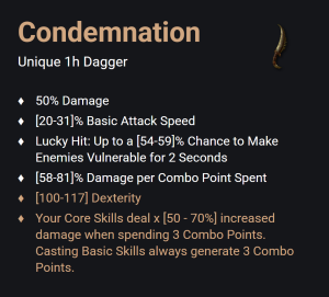 Condemnation UNIKAT Diablo IV SEZON