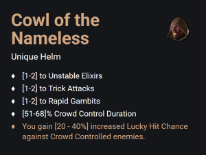 Cowl of the Nameless UNIKAT Diablo IV SEZON