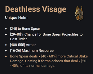 Deathless Visage UNIKAT Diablo IV SEZON