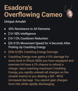 Esadora's Overflowing Cameo UNIKAT Diablo IV SEZON
