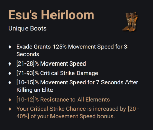 Esu's Heirloom UNIKAT Diablo IV SEZON