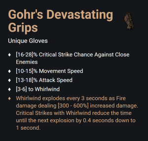 Gohr's Devastating Grips UNIKAT Diablo IV SEZON