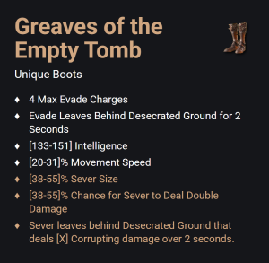 Greaves of the Empty Tomb UNIKAT Diablo IV SEZON