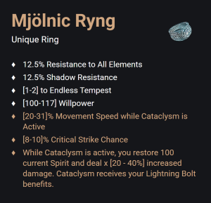 Mjölnic Ryng UNIKAT Diablo IV SEZON