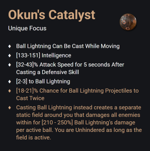Okun's Catalyst UNIKAT Diablo IV SEZON