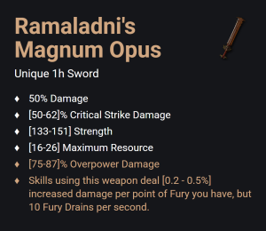 Ramaladni's Magnum Opus UNIKAT Diablo IV SEZON