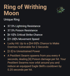 Ring of Writhing Moon UNIKAT Diablo IV SEZON