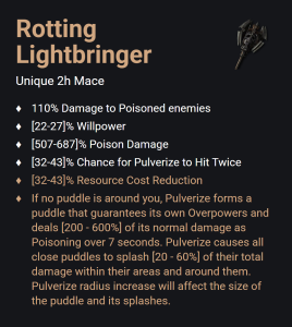 Rotting Lightbringer UNIKAT Diablo IV SEZON