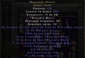 MEASURED WRATH BURNT TEXT D2R ROTW LADDER