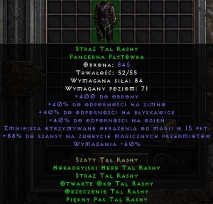 Zbroja Tal Rasha Armor Rash Diablo 2 Resurrected Ladder