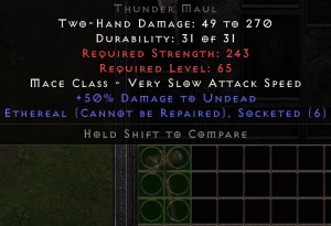 ETH THUNDER MAUL Grzmiący Kafar 6 Sockets D2R ROTW NON LADDER