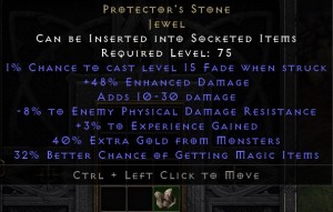 DAMAGE PROTECTOR'S STONE KLEJNOT D2R ROTW NON LADDER