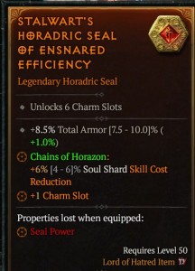 Talizman HORADRIC SEAL 6 SLOT SEZON