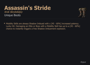 Assassin's Stride / Krok Skrytobójcy UNIKAT Diablo IV SEZON