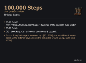 100,000 Steps / Sto Tysięcy Kroków UNIKAT Diablo IV SEZON