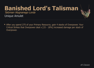 Banished Lord's Talisman / Talizman Wygnanego Lorda UNIKAT Diablo IV SEZON