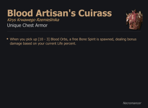 Blood Artisan's Cuirass / Kirys Krwawego Rzemieślnika UNIKAT Diablo IV SEZON