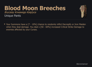 Blood Moon Breeches / Bryczesy Krwawego Księżyca UNIKAT Diablo IV SEZON