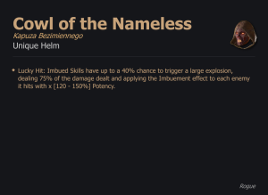 Cowl of the Nameless / Kapuza Bezimiennego UNIKAT Diablo IV SEZON