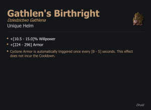 Gathlen's Birthright / Dziedzictwo Gathlena UNIKAT Diablo IV SEZON