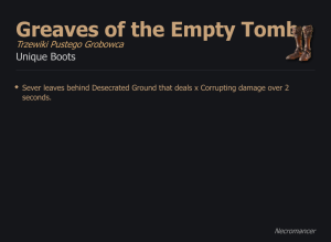 Greaves of the Empty Tomb / Trzewiki Pustego Grobowca UNIKAT Diablo IV SEZON