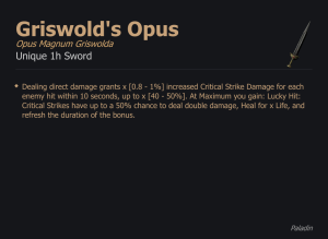 Griswold's Opus / Opus Magnum Griswolda UNIKAT Diablo IV SEZON