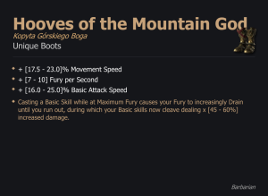 Hooves of the Mountain God / Kopyta Górskiego Boga UNIKAT Diablo IV SEZON