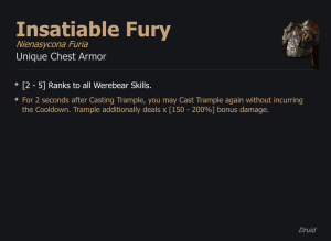 Insatiable Fury / Nienasycona Furia UNIKAT Diablo IV SEZON