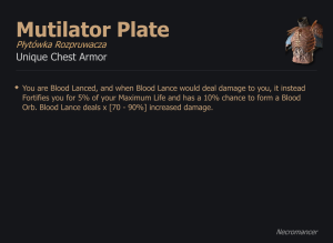 Mutilator Plate / Płytówka Rozpruwacza UNIKAT Diablo IV SEZON
