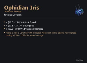 Ophidian Iris / Wężowa Źrenica UNIKAT Diablo IV SEZON