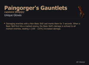 Paingorger's Gauntlets / Łapawice Bólopijcy UNIKAT Diablo IV SEZON